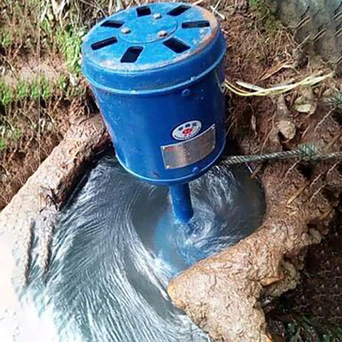 Ready-To-Go 3KW Single Phase Axial Flow Hydroelectric Generator Kit 220V Water Power Generator set in flowing water outdoors