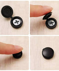 Fifty Pack Plastic Screw Cover Set Delivers Knockout Finish For Furniture And DIY Builds No Sweat Setup Universal Fit Hidden Fastener Caps shown from different angles.