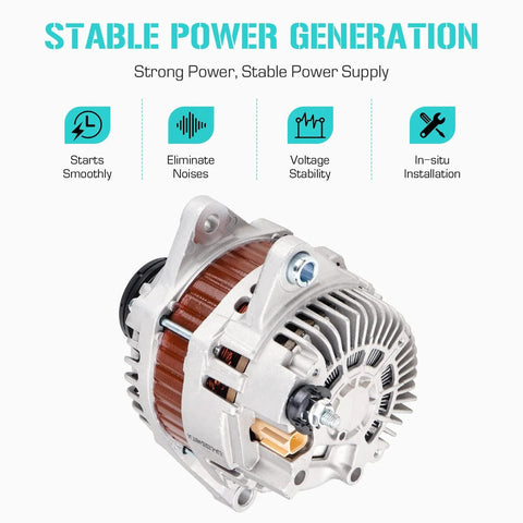Heavy Duty 12V Alternator Replacement For 2.0L And 2.4L Engines Across Multiple Models From 2007 To 2017 including close-up view