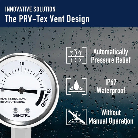 20 Psi Pressure Cooker Gauge Replacement With 2 Inch Dial, Stainless Steel Case, IP67 Waterproof, and Pressure Relief