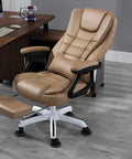 Heavy Duty Black Furniture Stopper 4 Pack Non Slip Rubber Wheel Cups under an office chair on hardwood floor.