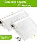 Premium Vacuum Sealer Bags 6 Pack With 3 Rolls 11x20 And 3 Rolls 8x20 BPA Free Customizable Sizes shown with dimensions and scissors.