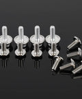 12 Pack Stainless Steel Helmet Screws For Football And Hockey Visors, 12mm And 10mm Facemask Hardware Kit displayed on black surface