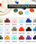 M Wax Seal Stamp Kit Beginner Friendly All In One Set With Copper M Stamp 360 Wax Beads In 18 Colors Solid Wood Handle