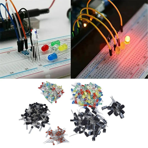 Huge 1500 Piece Electronic Component Kit With Resistors Transistors Ceramic And Electrolytic Capacitors for PCB projects