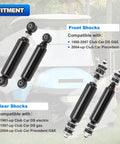 Club Car Front And Rear Golf Cart Shock Absorbers Replacements For DS G And E From 1988 Through 2007 And Precedent G And E From 2004 Up With OEM Part Numbers 1014235 1015813 1014236 1010991