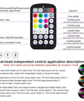 Dual Color 20W Twinkle Starlight Headliner Kit With 1300 Fiber Optic Strands, 13.1ft Length, remote control functions