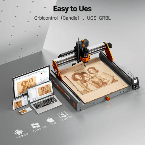 Heavy Hitter Desktop CNC Router Machine With 300W Spindle And Killer 0.01mm Precision Smart 4 Axis Controller carving wood with computer interface