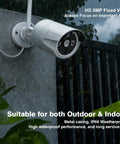 Outdoor camera from Expandable 10 Channel Wireless Security Camera System With 10.1 Inch Monitor 4 5MP Indoor Outdoor Cameras