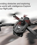 8K Camera Drone With Intelligent Obstacle Avoidance, Optical Flow Positioning, showing propellers and sensors in flight.
