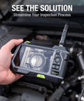Handheld Dual Lens Endoscope With 5 Inch Monitor And Front And Side View Borescope Camera Waterproof 9.8 Ft Probe inspecting engine