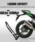Heavy Duty Rear Swingarm Paddock Stand With Spool Mount, 500 Lb Capacity Wheel Lift For Sport Bikes, Fits Most Models Like Yamaha Honda Kawasaki, Black Powder Coat, Built To Last