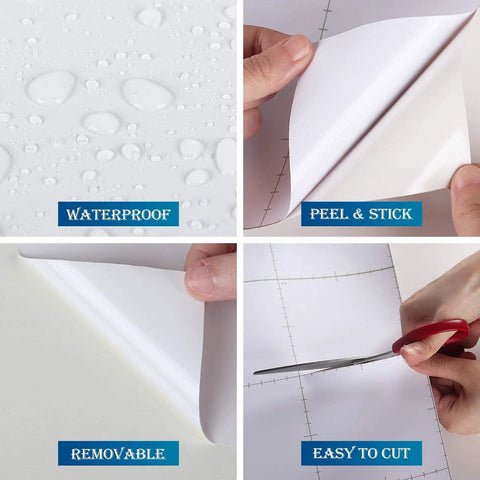 Effortless Peel And Stick Matte White Wallpaper 36 Inches By 200 Inches Thick Vinyl Self Adhesive Removable Wall Covering features