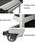 Heavy Duty Rolling Tool Cart With Drawer And Lockable Wheels, 3 Tier Mobile Garage Organizer, focus on handle and wheel details