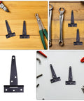 8 Pack Beefy Heavy Duty T Hinges With Screws For Outdoor Gates And Fences Iron Construction For Barn Doors And Large Cabinets