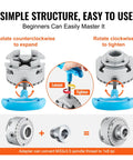 Four Jaw Lathe Chuck Three Point Seven Five Inch Diameter Self Centering Tool shown with rotation instructions