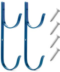 2 Pack Blue Pool Pole Hangers And Fence Hooks Beefy Built Heavy Duty Coated Steel Outdoor Organizer For Poles Hoses And Pool Accessories