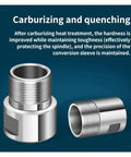 Precision CNC Thread Adapter Collet Chuck Built From Hardened Alloy Steel showing conversion sleeve and threaded body.