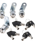 4 Pack Tubular Key Cam Locks Keyed Alike For Mailbox Desk Cabinet Drawer Security, four locks with eight matching keys