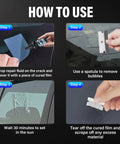 Step-by-step instructions for using Windshield Crack Repair Kit For Chips And Cracks, Quick Easy Auto Glass Repair Tool