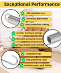 Rock Solid 7 Inch Heavy Duty Recliner Springs Replacement Kit Stainless Steel Couch Mechanism Parts overview with features.