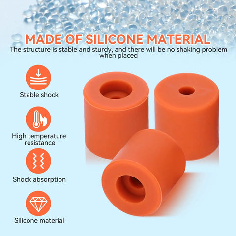 Silicone Bed Leveling Mounts For 3D Printer 12 Pack Solid Column Heatbed Stabilizers Replacing Springs 16mm Height, silicone material