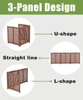 Diagram of 32 Inch Wide By 38 Inch High Three Panel Outdoor AC Fence Screen For Hiding Exterior Unit Trash Cans And Pool Equipment