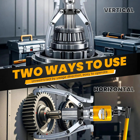 15 Ton Hydraulic Gear Puller Kit With Case 3 Jaw Wheel Bearing Separator for vertical and horizontal pulling use
