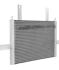 Must-Have Three Row Aluminum Transmission Oil Cooler For Ford F250 F350 F450 Super Duty 2003-2010 Black High Flow Heavy Duty Heat Reducer Upgrade That Slays Hot Temps, front view