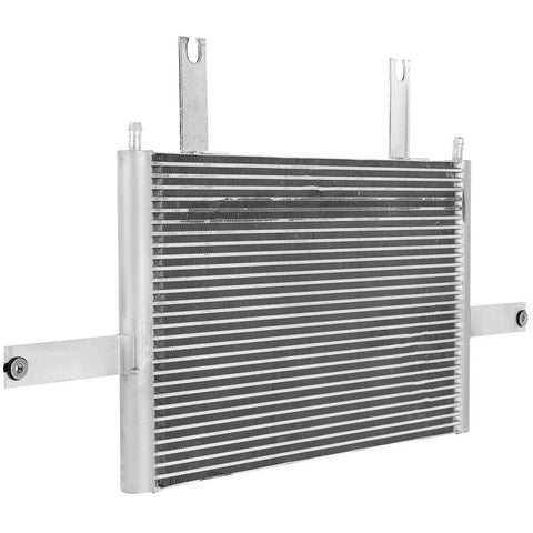 Must-Have Three Row Aluminum Transmission Oil Cooler For Ford F250 F350 F450 Super Duty 2003-2010 Black High Flow Heavy Duty Heat Reducer Upgrade That Slays Hot Temps, front view