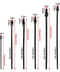 60 Pack Push Mount Zip Ties Nylon Cable Ties For Wire Harnesses Black Snap In Car Mount Ties Automotive Fasteners Durable Nylon Heat Resistant 6 Types Great For DIY Projects showing six different sizes and dimensions.