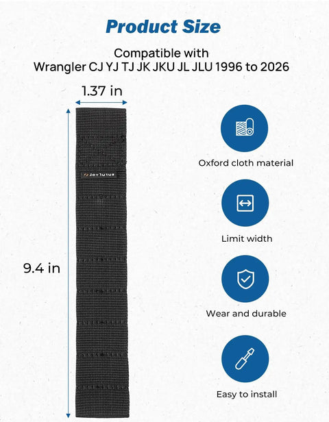 Heavy Duty Adjustable Door Limiting Straps For Wrangler 1996 2026 Compatible With CJ YJ TJ JK JKU JL JLU 1000 Lb Load Size