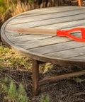 D Shaped Garden Fork Replacement Handle For Spading Shovel Ergonomic Non Slip Grip on wooden table outdoors