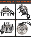 Front Wheel Bearing And Hub Assembly For 2011 2014 Lincoln Navigation Ford F 150 And Expedition 6 Lug Front Left And Right With ABS For Two Wheel Drive Rides shown in multiple angles