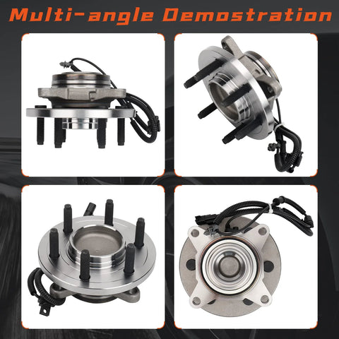 Front Wheel Bearing And Hub Assembly For 2011 2014 Lincoln Navigation Ford F 150 And Expedition 6 Lug Front Left And Right With ABS For Two Wheel Drive Rides shown in multiple angles