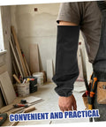Tough As Nails Heat Resistant Welding Sleeves Fire Retardant Arm Protectors For Mechanics And Grinders Black on arm in workshop.