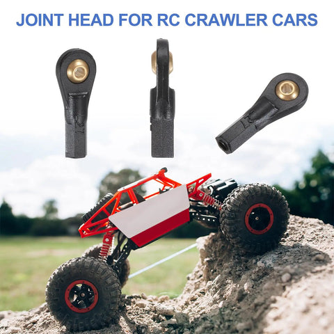 M3xL27mm 2.5mm Center Hole RC Plastic Ball Joint Rod Ends Link Set Pack Of 10 Black For Crawler Steering Linkage Upgrades And Replacement Parts Durable High Strength Plastic Construction For Tough Off Road RC Crawlers And Precise Steering Response, RC crawler joint heads