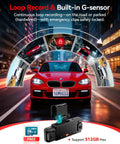 360 Degree Four Channel Dash Cam With FHD Front, Rear, And Inside Coverage featuring built-in G-sensor and loop recording