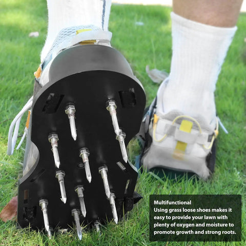 Lawn Aerator Spike Shoes For Easy Yard Repair And Deep Root Growth Durable PP And Iron Build With Secure Fit Straps