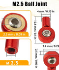 Close-up of 10 Pack M2.5 Tie Rod End Ball Joint Aluminum Ball Head Holder Steering Linkage 13mm Upgrade Parts For HSP Tamiya Mini 4WD