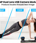 Image showing Dual Lens Global Shutter USB Camera Module For PC 4MP HD 3200X1200 MJPEG At 60FPS capturing a woman doing a side plank.