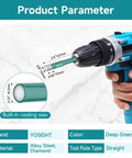 Diamond hole saw, 3/8 in (10 mm), YOSIGHT, deep green alloy steel with built-in cooling wax for tile and glass