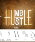 Dope Hustle Neon Sign USB Powered Wall Decor With Dimmer Switch And Adjustable Brightness for Office Gym Home Bar Man Cave Humble Vibes