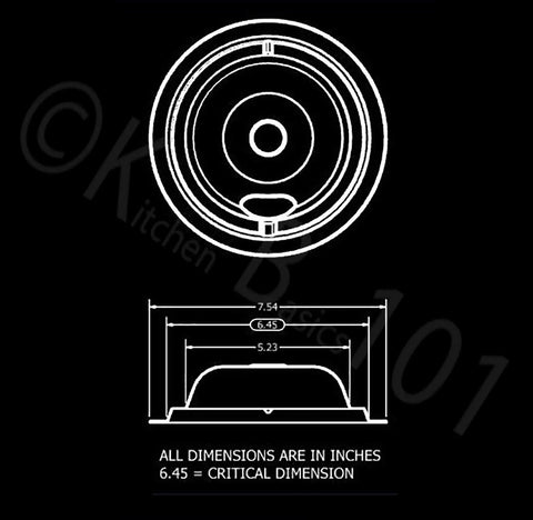 Diagram of Porcelain Drip Pan Replacement Kit For GE Ovens Includes Three 6 Inch WB31M20 Pans And One 8 Inch WB31M19