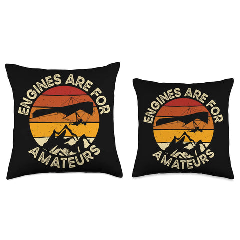 Hang Gliding Adventure Throw Pillow For Sky Lovers And Flight Junkies Soft Cushion Decor with sunset and text design