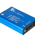 Mavic 4 Pro Drone Battery Charger Hub 5 in 1 Fast Charge Station in blue with three battery ports and two USB ports