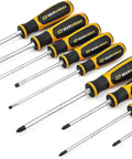 12 Piece Phillips And Slotted Screwdriver Set With Speed Zone Handle Pro Grade Dual Material Grips And Non Slip Black Oxide Tips