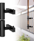 Heavy Duty Patio Umbrella Clamp Mount With Triple Knob Grip for 1.3 to 2 inch poles, securing umbrella to deck railing.