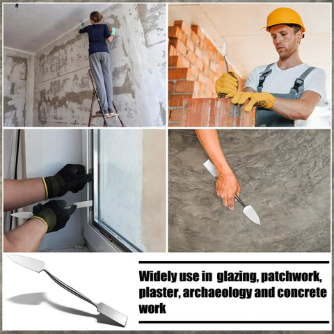 One Inch Trowel And Square Masonry Tool Forged Steel Built Tough For Concrete Plaster Stucco Glazing Patch Work And Archaeology in use