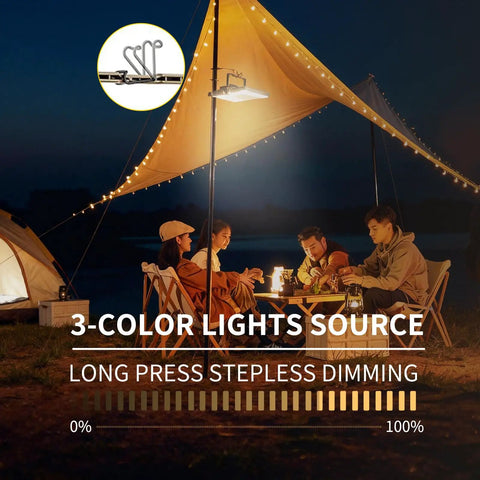 Ultra Bright 1500 Lumen Folding LED Camping Lantern with USB C, tent lighting at night with three light sources